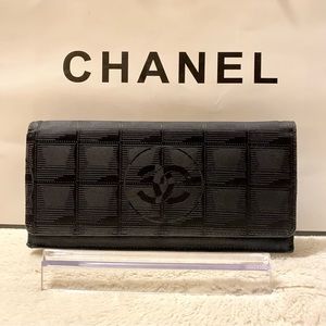 CHANEL Travel Line Nylon and Leather Wallet